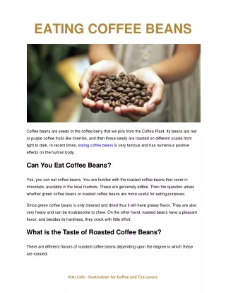 Can You Eat Coffee Beans? Taste, Health Benefits and Side Effects