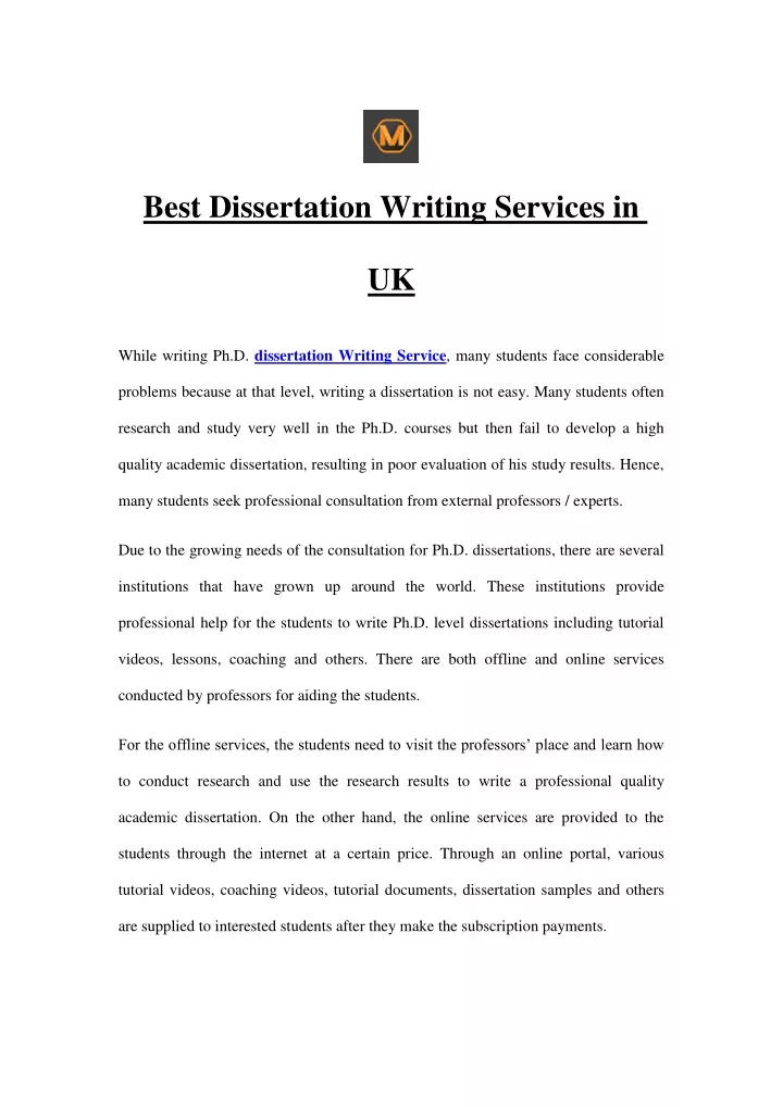 best dissertation writing services in