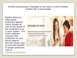 mcafee com activate navigate to the folder