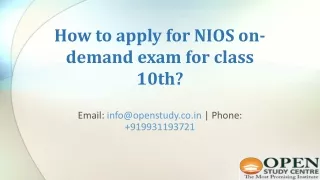 How to apply for NIOS on-demand exam for class 10th