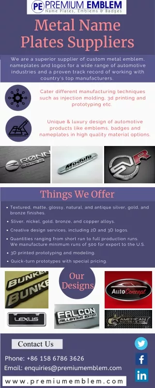 metal name plates suppliers