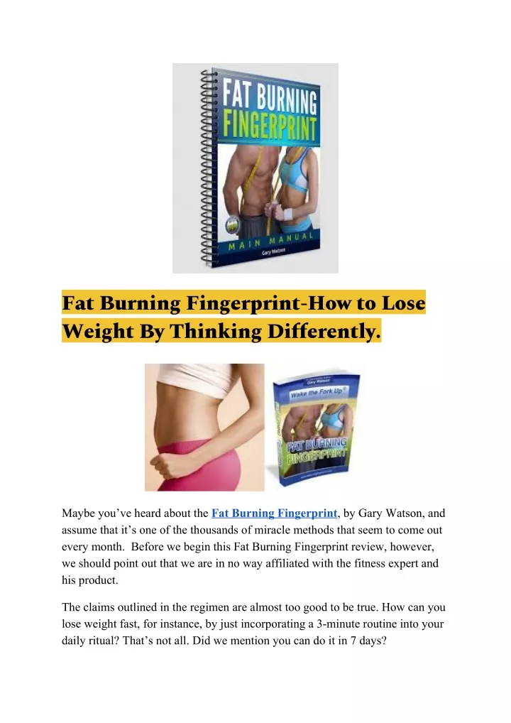 fat burning fingerprint how to lose weight