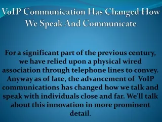 voip communication has changed how we speak and communicate