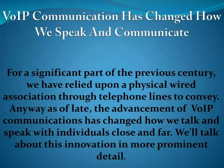 voip communication has changed how we speak and communicate