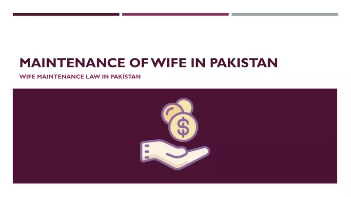 maintenance of wife in pakistan