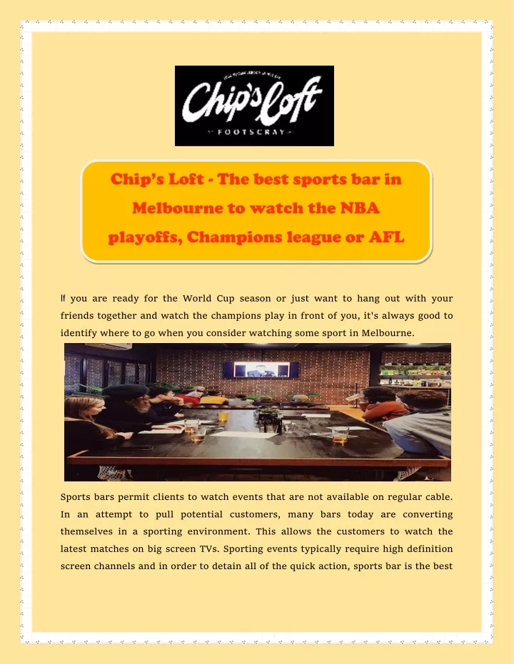 chip s loft the best sports bar in