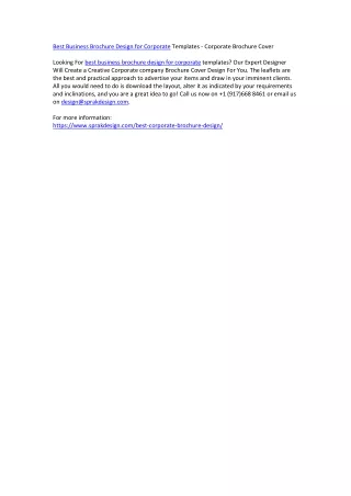 best business brochure design for corporate