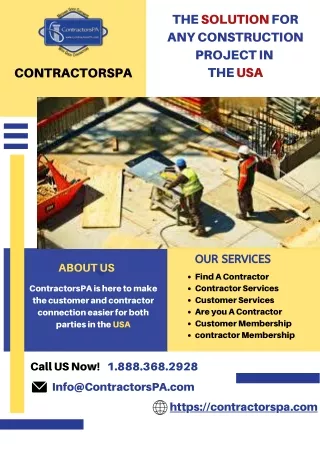 Hire Licensed General Contractors in USA