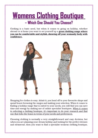 Womens Clothing Boutique – Which One Should You Choose?