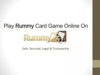 Play Rummy Card Game Online Only On Rummy24 - Completely Safe, Legal & Trustworthy