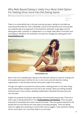 why web based dating is likely your most solid