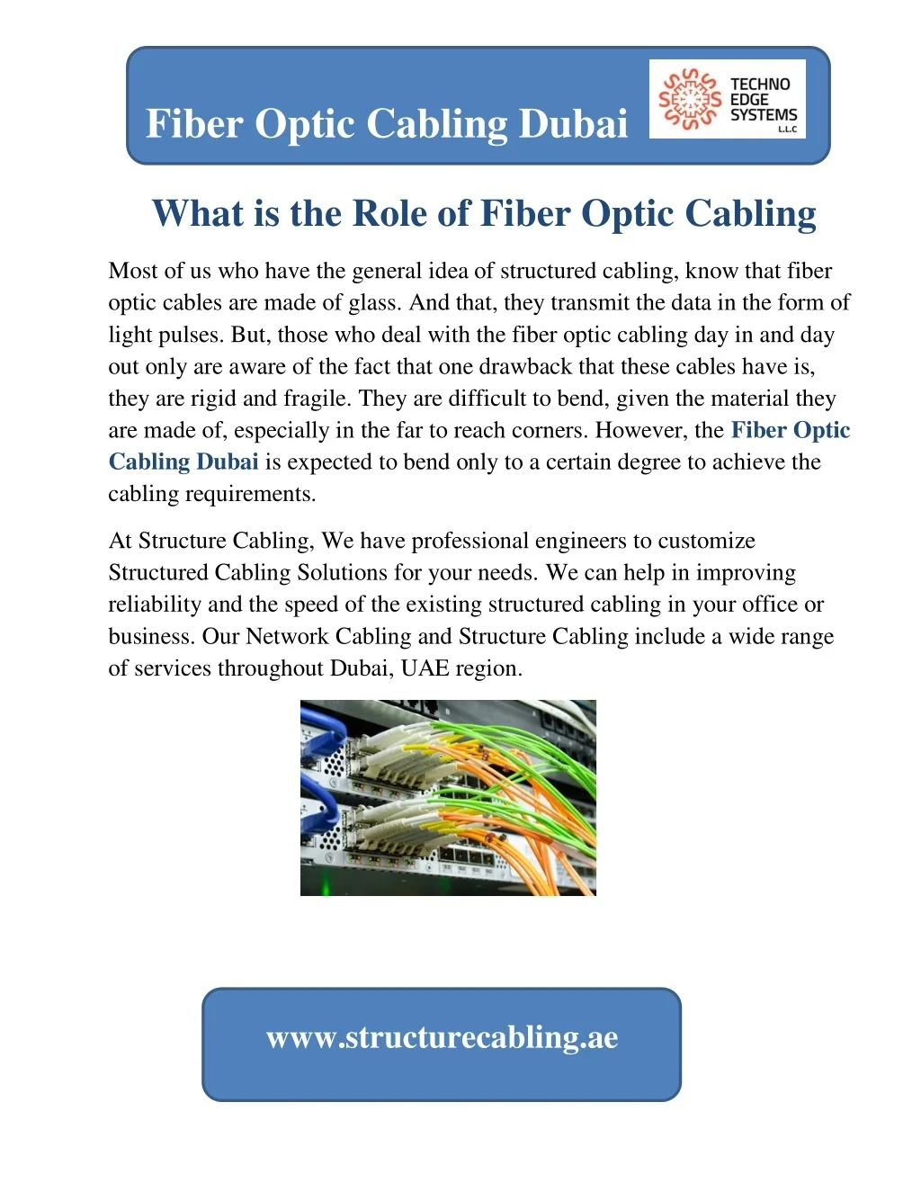 PPT - What is the Role of Fiber Optic Cabling PowerPoint Presentation ...