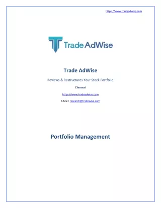 Portfolio Management - Trade Adwise