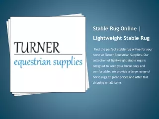 Stable Rug Online | Lightweight Stable Rug | turnerequestrian.co.uk