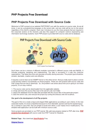php projects free download