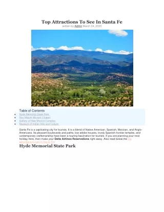 top attractions to see in santa fe written