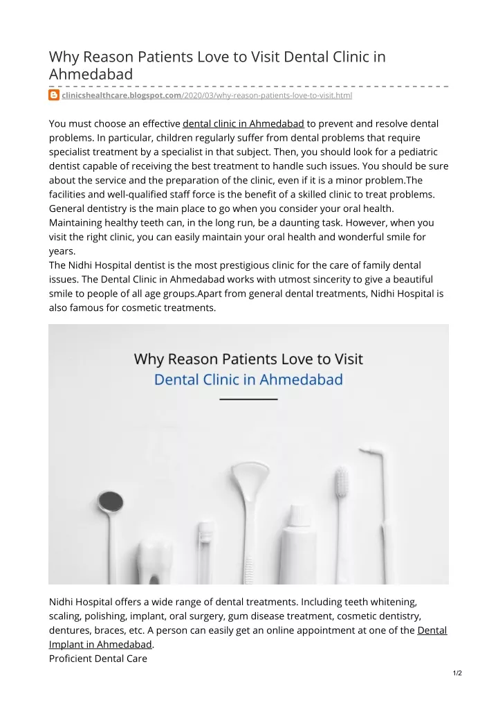 why reason patients love to visit dental clinic