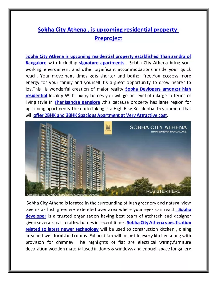 sobha city athena is upcoming residential