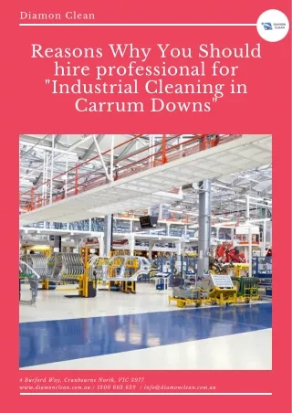 Reasons Why You Should hire professional for "Industrial Cleaning in Carrum Downs"