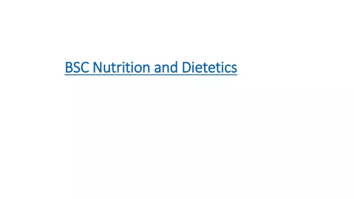 bsc nutrition and dietetics