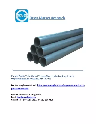 French Plastic Tube Market, Industry Analysis, Trends, Growth, Size, Share and Forecast 2019 to 2025