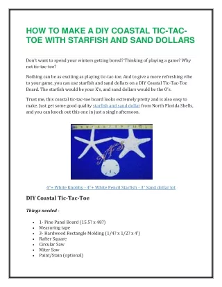 how to make a diy coastal tic tac toe with