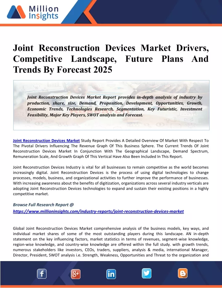 joint reconstruction devices market drivers