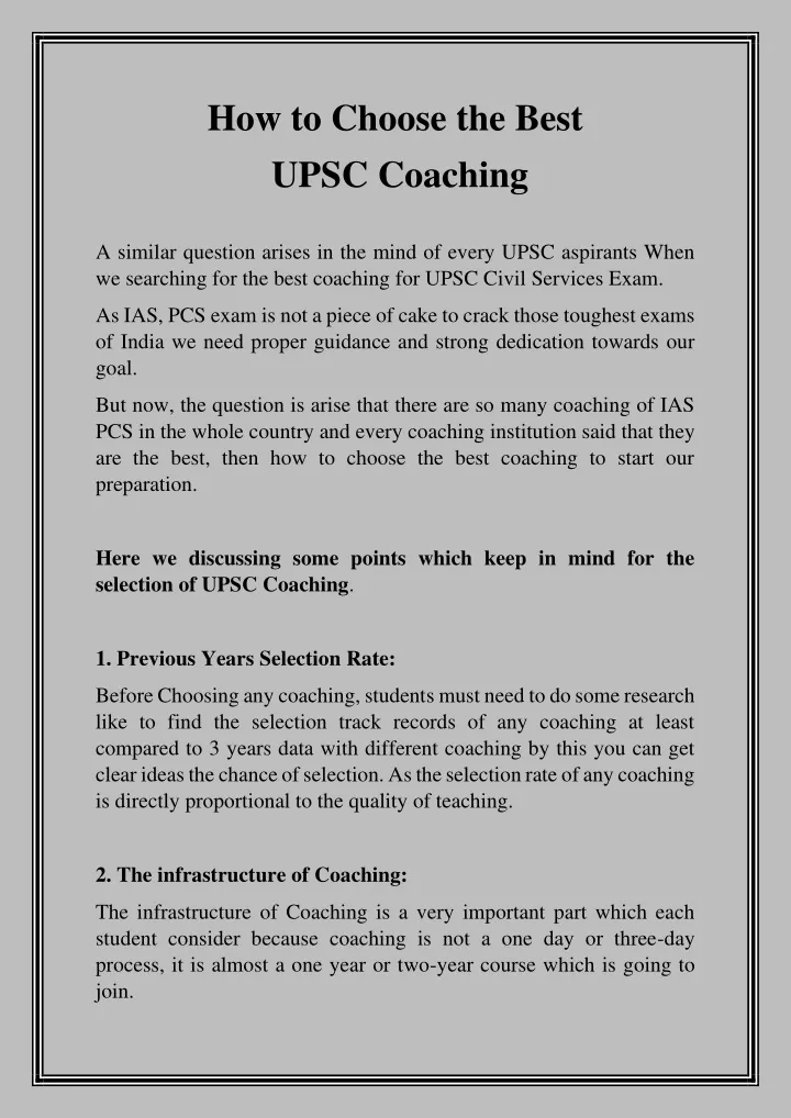 how to choose the best upsc coaching