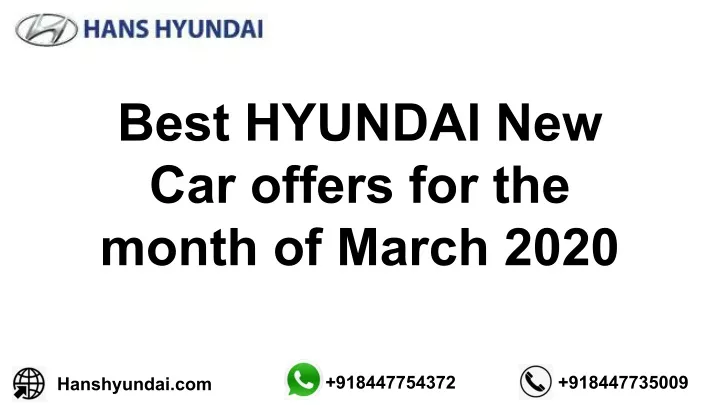 best hyundai new car offers for the month