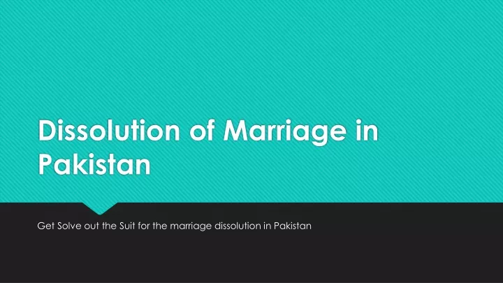 dissolution of marriage in pakistan