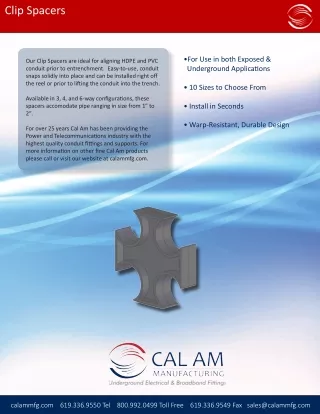 Clip Spacers - Cal Am Manufacturing