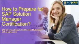 how to prepare for sap solution manager