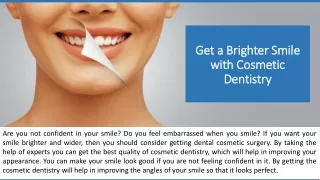 Get a Brighter Smile with Cosmetic Dentistry