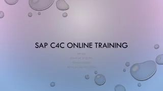 SAP C4C Online Training | SAP C4C Online Training in Hyderabad
