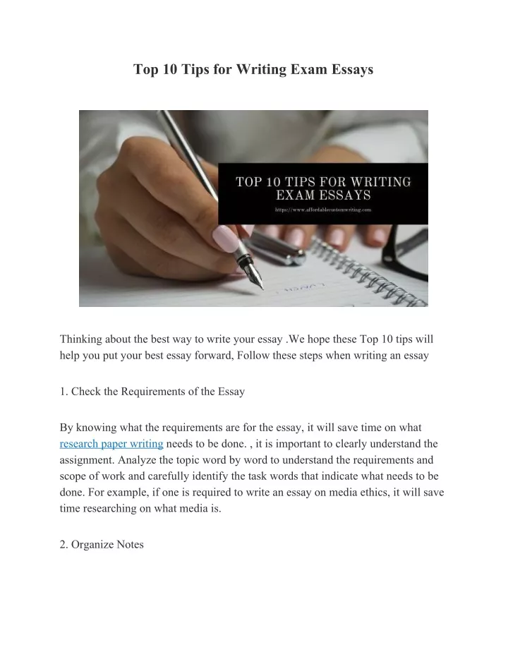 top 10 tips for writing exam essays
