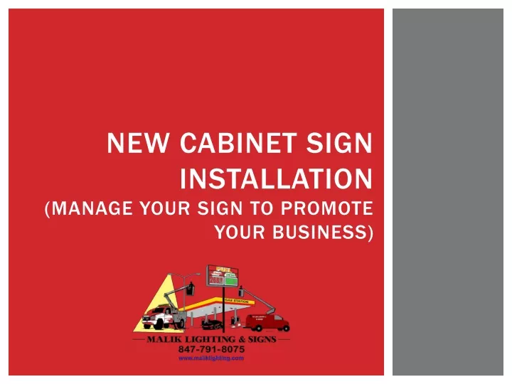 new cabinet sign installation manage your sign
