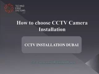 how to choose cctv camera installation