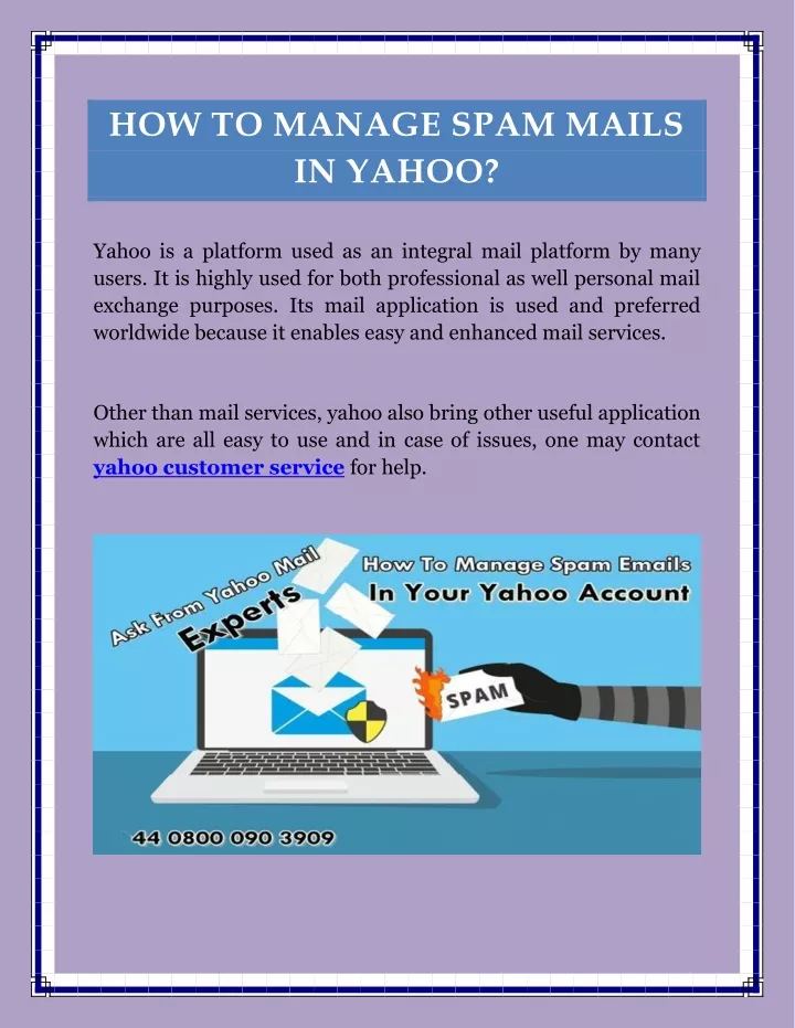 how to manage spam mails in yahoo