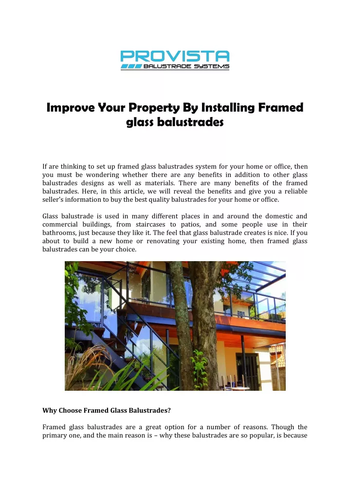 improve your property by installing framed glass