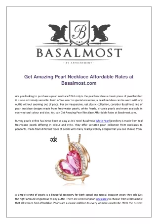 Get Amazing Pearl Necklace Affordable Rates at Basalmost.com