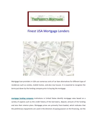 Mortgage Lending Company - The Perfect Mortgage