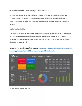 global lactitol market trends analysis forecasts