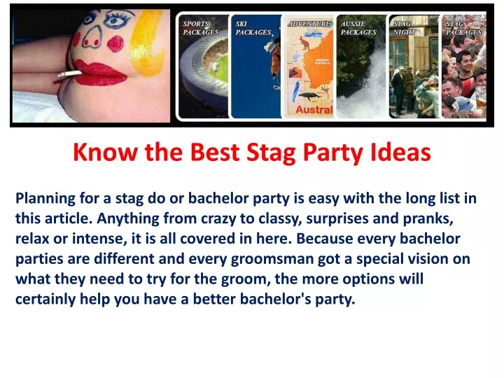 know the best stag party ideas