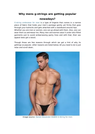 why mens g strings are getting popular