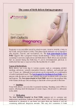 The causes of birth defects during pregnancy