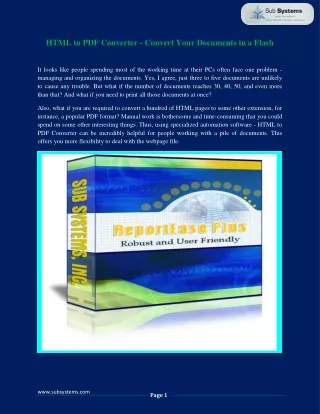 html to pdf converter convert your documents