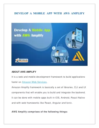 develop a mobile app with aws amplify
