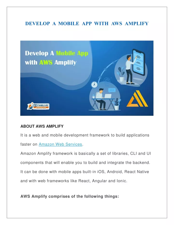 develop a mobile app with aws amplify