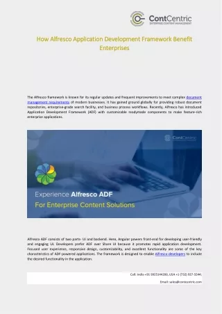 how alfresco application development framework