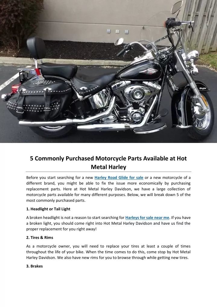 5 commonly purchased motorcycle parts available